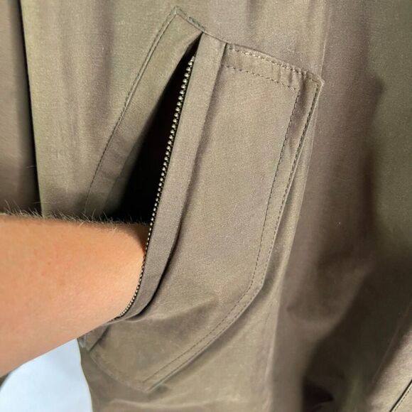 London Fog NWT Rainwear Short Trench Coat Green Removable Liner Sz Medium - Picture 5 of 13